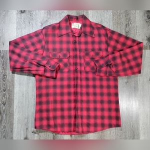 Vintage Field Master Mens Flannel Jacket Shirt Large